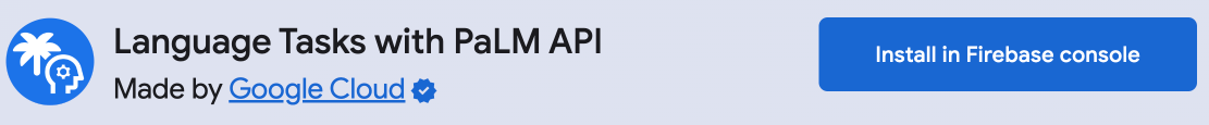 Install language tasks extension via firebase console 